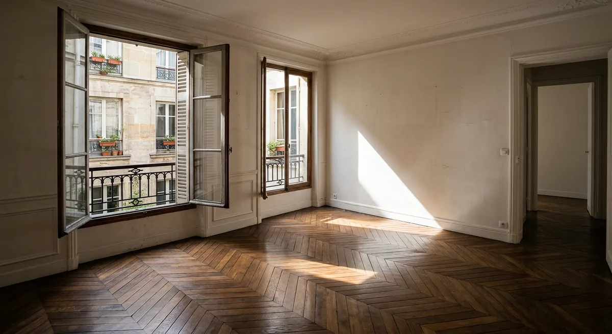 Salon vide entre deux locataires