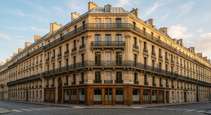 Façade d'immeuble haussmannien parisien