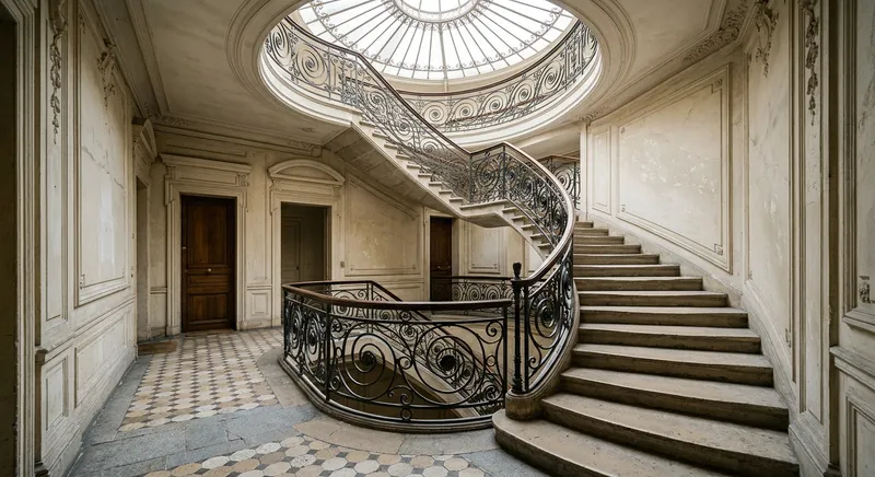 Hall d'entrée d'immeuble parisien